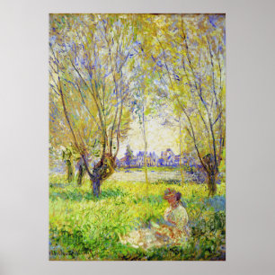 Monet Woman Seated Under The Willows Fine Art Poster
