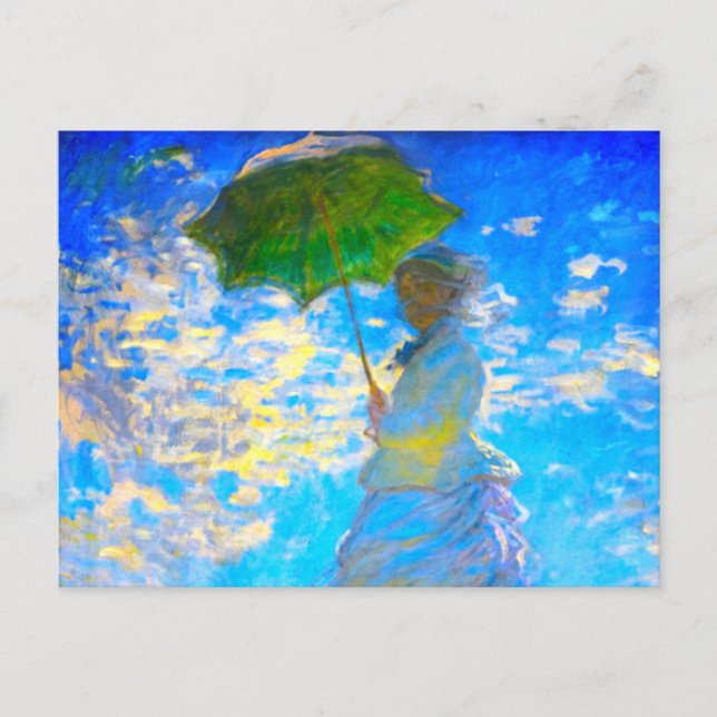 Monet Woman with a Parasol Announcement Postcard (Front)