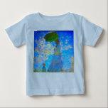 Monet Woman with a Parasol Baby T-Shirt<br><div class="desc">Baby T-shirt featuring Claude Monet’s wife,  Camille,  holding a parasol,  and their son,  Jean,  taking a walk in a vibrant green field being blown by the wind on a summer’s day. A great Monet gift for fans of impressionism and French art.</div>