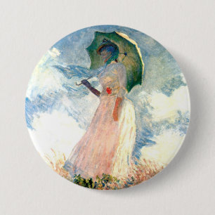 Monet Woman with a Parasol Facing Left 7.5 Cm Round Badge