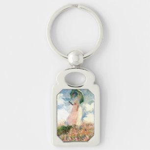 Monet Woman with a Parasol Facing Left Key Ring