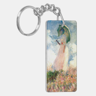 Monet Woman with a Parasol Facing Left Key Ring