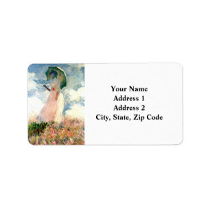 Monet Woman with a Parasol Facing Left Label