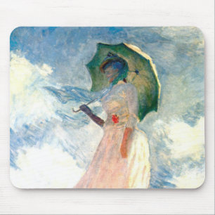 Monet Woman with a Parasol Facing Left Mouse Pad