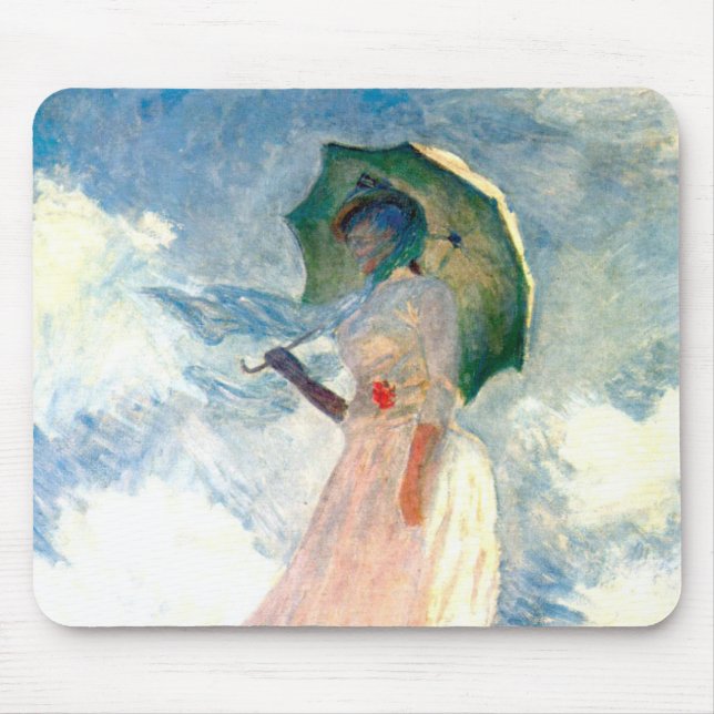 Monet Woman with a Parasol Facing Left Mouse Pad (Front)