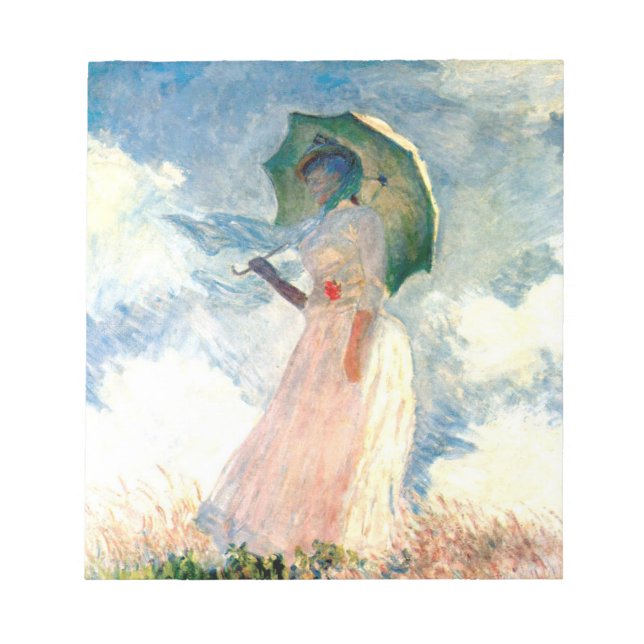 Monet Woman with a Parasol Facing Left Notepad (Front)