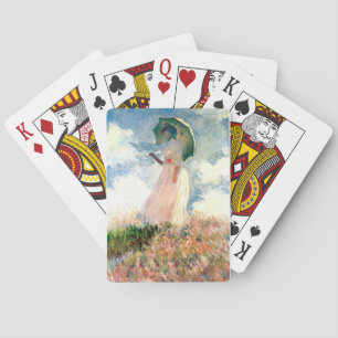 Monet Woman with a Parasol Facing Left Playing Cards