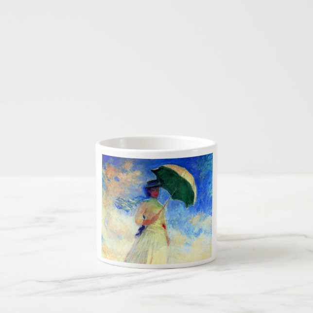 Monet Woman with a Parasol Facing Right Espresso Cup (Front)