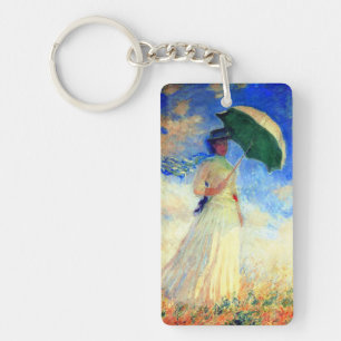 Monet Woman with a Parasol Facing Right Key Ring