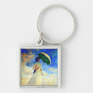 Monet Woman with a Parasol Facing Right Key Ring