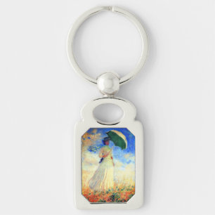 Monet Woman with a Parasol Facing Right Key Ring