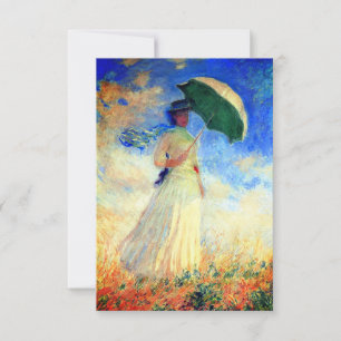 Monet Woman with a Parasol Facing Right RSVP Card