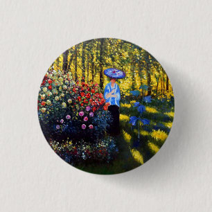 Monet Woman with a Parasol in Garden 3 Cm Round Badge