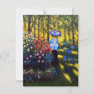 Monet Woman with a Parasol in Garden Card