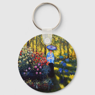 Monet Woman with a Parasol in Garden Key Ring