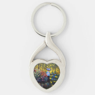 Monet Woman with a Parasol in Garden Key Ring