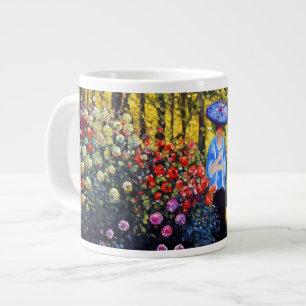 Monet Woman with a Parasol in Garden Large Coffee Mug