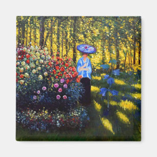 Monet Woman with a Parasol in Garden Magnet