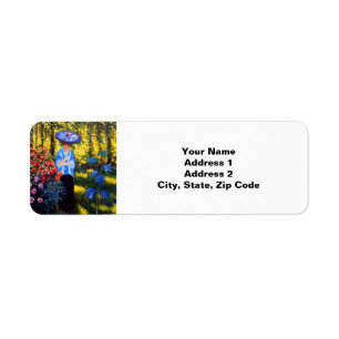 Monet Woman with a Parasol in Garden Return Address Label