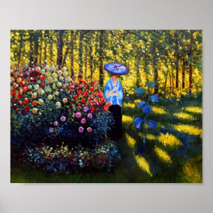 Monet Woman with a Parasol in the Garden Poster