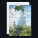 Monet - Woman with a Parasol, Madame Monet Card<br><div class="desc">Woman with a Parasol,  Madame Monet and her Son. Fine art painting by French artist Claude Monet.</div>