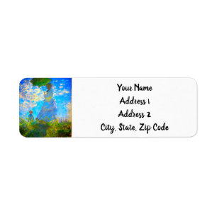 Monet Woman with a Parasol Return Address Label