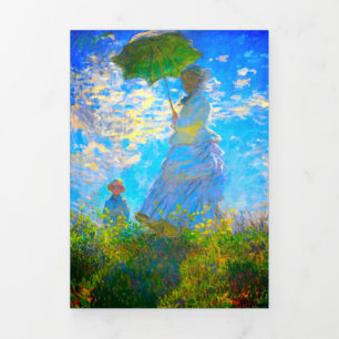 Monet Woman with a Parasol Tri-Fold Card