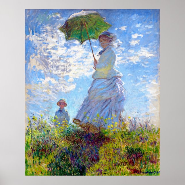 Monet: Woman with Parasol Impressionist Art ~ Poster (Front)