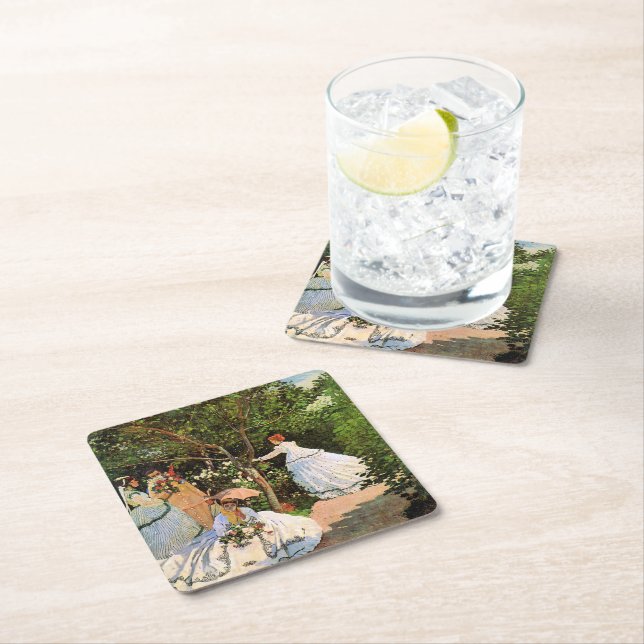 Monet - Women in the Garden Square Paper Coaster (Insitu)