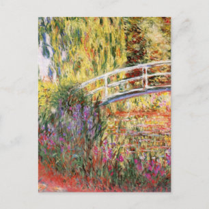 Monet's Bridge and Flowers Postcard