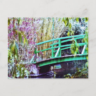 Monet's Bridge with Flowers Postcard