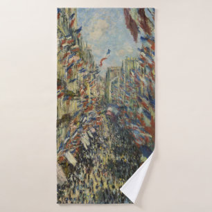 Monet's Classic Celebration of Paris' Rue Montorue Bath Towel Set
