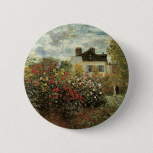 Monet's Garden at Argenteuil by Claude Monet 6 Cm Round Badge