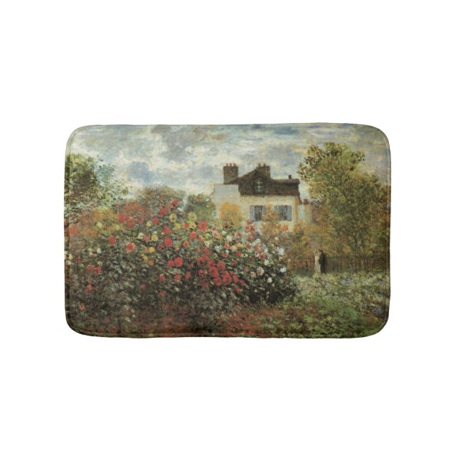 Monet's Garden at Argenteuil by Claude Monet Bath Mat (Front)