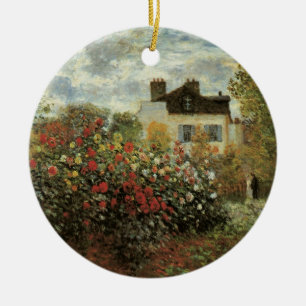 Monet's Garden at Argenteuil by Claude Monet Ceramic Tree Decoration