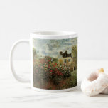 Monet's Garden at Argenteuil by Claude Monet Coffee Mug<br><div class="desc">The Artist's Garden in Argenteuil (A Corner of the Garden with Dahlias) (1873) by Claude Monet is a vintage impressionism fine art floral nature painting. A country farm house is in the background. A couple in love is walking past a romantic spring season garden with blooming roses and other flowers....</div>