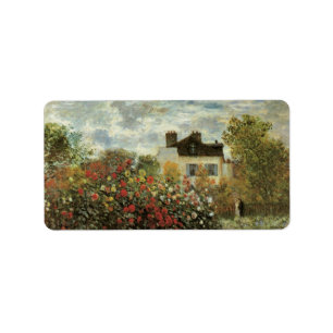 Monet's Garden at Argenteuil by Claude Monet Label