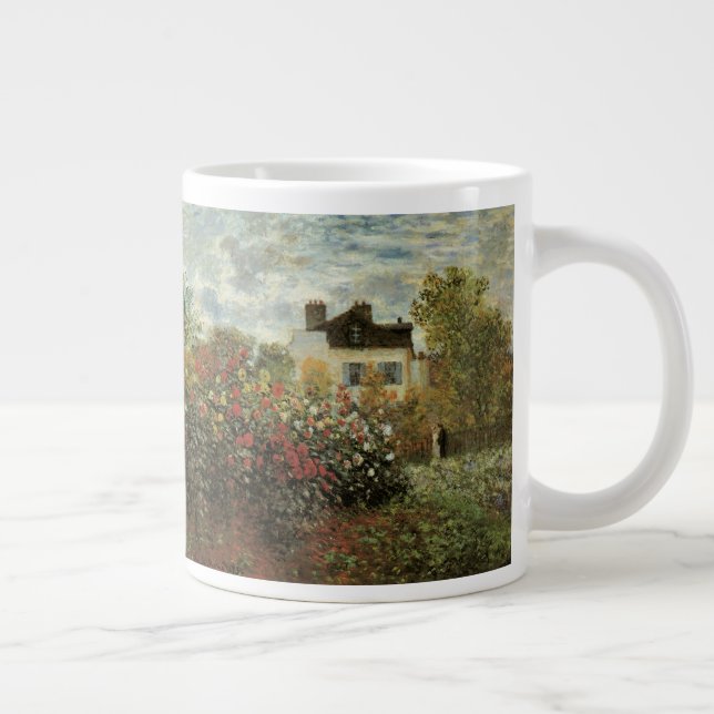Monet's Garden at Argenteuil by Claude Monet Large Coffee Mug (Right)