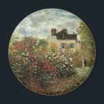 Monet's Garden at Argenteuil by Claude Monet Magnet<br><div class="desc">The Artist's Garden in Argenteuil (A Corner of the Garden with Dahlias) (1873) by Claude Monet is a vintage impressionism fine art floral nature painting. A country farm house is in the background. A couple in love is walking past a romantic spring season garden with blooming roses and other flowers....</div>