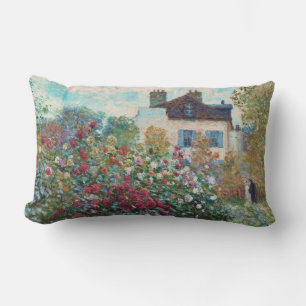 Monet's Garden at Argenteuil Fine Art Lumbar Cushion