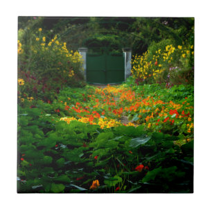 Monet's Garden, Giverny, France in Autumn Ceramic Tile