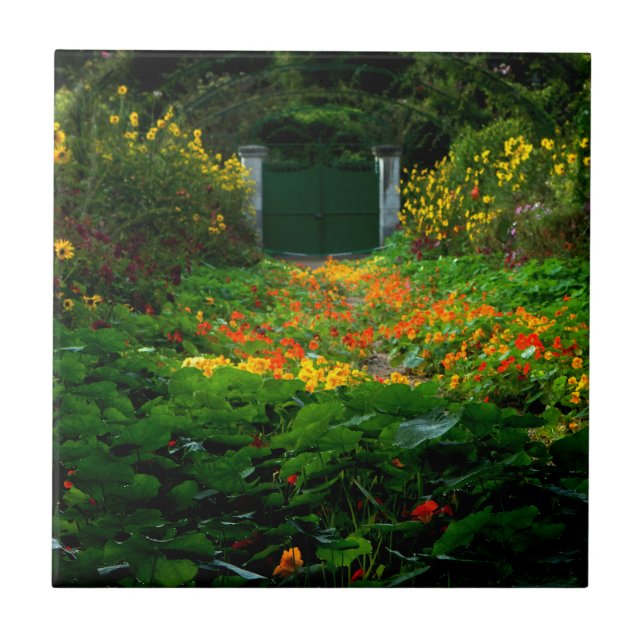 Monet's Garden, Giverny, France in Autumn Ceramic Tile (Front)