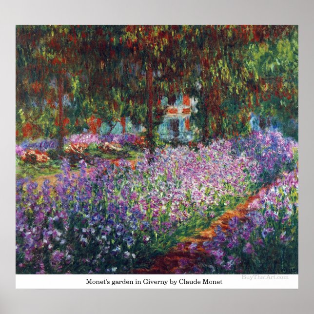 Monet's garden in Giverny by Claude Monet Poster (Front)
