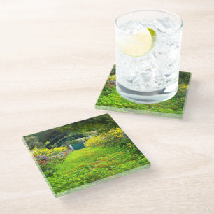 Monet's Grande Allee, Monet's garden, Giverny Glass Coaster