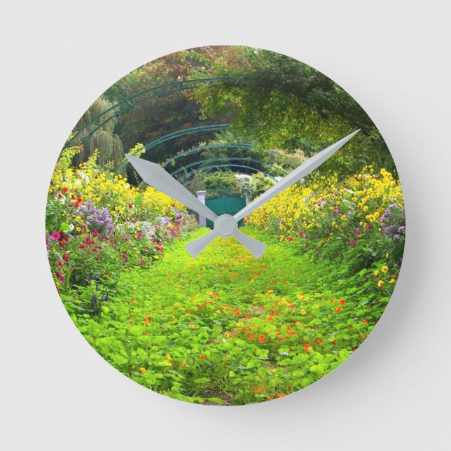 Monet's Grande Allee, Monet's garden, pretty Round Clock (Front)
