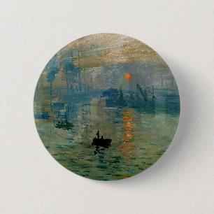 Monet's Impression Sunrise (soleil levant) - 1872 6 Cm Round Badge