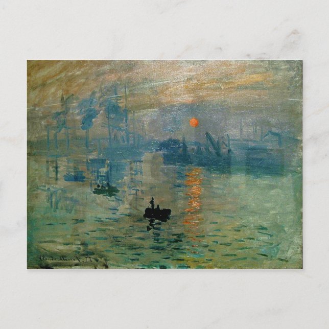 Monet's Impression Sunrise (soleil levant) - 1872 Postcard (Front)