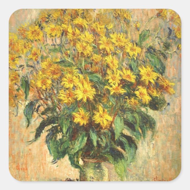 Monet's Jerusalem Artichokes Square Sticker (Front)