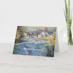 Monet's painting, White Frost, "Merry Christmas" Holiday Card<br><div class="desc">Impressionism painting by Claude Monet,  1875,  White Frost,  "Merry Christmas" greeting card.</div>