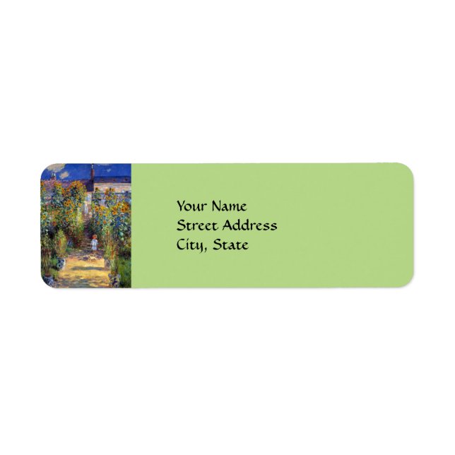 Monet's, The Artist's Garden at Vetheuil Return Address Label (Front)